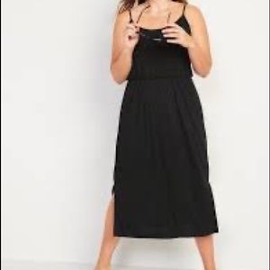 Old Navy black cami midi dress with side slits
